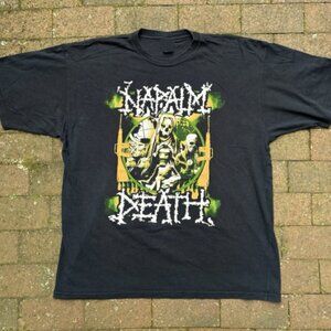 Napalm Death Band Tee | Death Metal Graphic TShirt | Vintage Metalcore Black Tee
